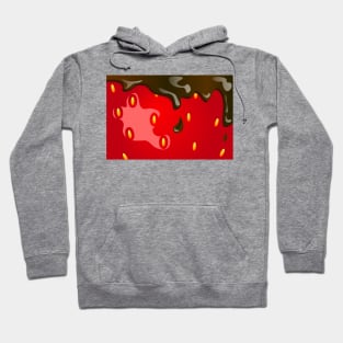 Valentine day chocolate covered strawberry close up pattern Hoodie